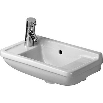 Duravit Starck 3 19 5/8"x10 1/4" Bathroom Sink, White, Pre-marked Holes