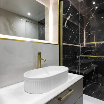 Onyx Bianco Marble-Effect and Kawala Nero Marble-Effect