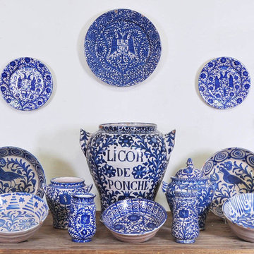 Tradtional Antique Spanish Fajalauza Pottery Collection at Relics