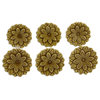Novica Handmade Brown Blossoms Ceramic Knobs, Set of 6