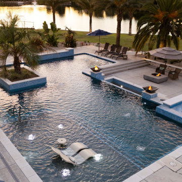 Custom Pool, Spa and Patio Area