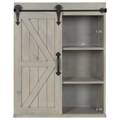 30 X 28 Barnhardt Decorative Wooden Wall Cabinet With 2 Sliding