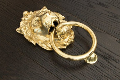 Polished Brass Large Lion's Head Door Knocker