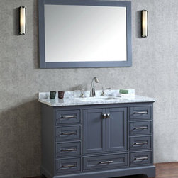 48 inch Gray Bathroom Vanity with Mirror - Bathroom Vanities And Sink Consoles