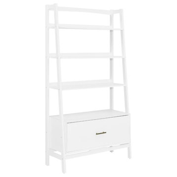 Pemberly Row 38" 4 Shelf Bookcase in White