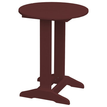 Poly Lumber Balcony Side Table, Cherrywood, Round