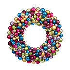 Vickerman Plastic Ball Ornament Wreath, 24", Multicolored