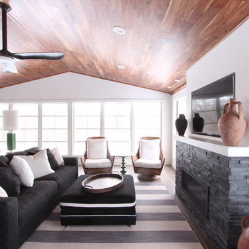 Black Custom Sofa with Custom Ottoman with Contrasting Pipping