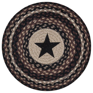 Pm-Black Star Printed Round Placemat 15"x15"