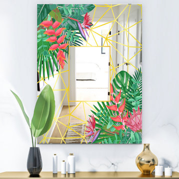 Designart Efflorescent Gold Pink 13 Glam Accent Or Vanity Mirror, 24x32