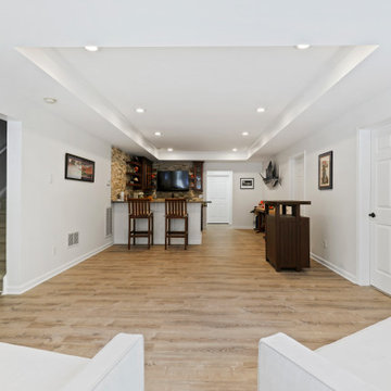 Basement With Exterior Pool & Porch Renovation