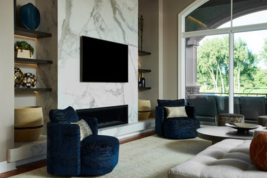 Minimalist living room photo in Minneapolis