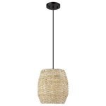 Golden Lighting - Golden Lighting 6810-M1L BLK-CR Cheyanne - 1 Light Pendant - Inspired by traditional native basket making, ourCheyanne 1 Light Pen Cheyanne 1 Light PenUL: Suitable for damp locations Energy Star Qualified: n/a ADA Certified: n/a  *Number of Lights: 1-*Wattage:100w Incandescent bulb(s) *Bulb Included:No *Bulb Type:No *Finish Type:Matte Black