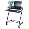 Portable Desk Rolling Laptop Cart, Casters for Mobility Standing Workstation