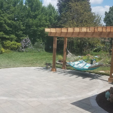 Paver Patio with Pergola and Water Feature