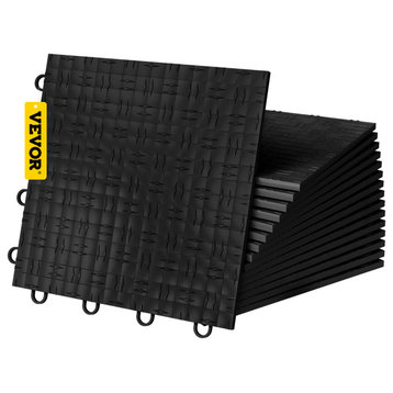 VEVOR 12"x12" Interlocking Garage Flooring Tiles, Black, 25 Sq. Ft.