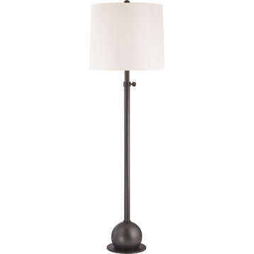 Marshall 1 Light Adjustable Floor Lamp, Old Bronze, White