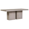 Tama Rectangle Dining Table, Double Pedestal, Slate Gray