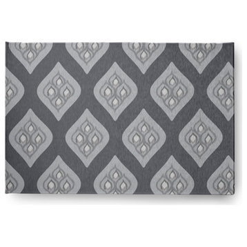 Ogee Bold Pattern Soft Chenille Area Rug, Gray, 2'x3'