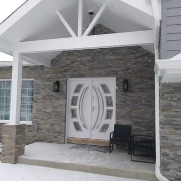 Double Entry Door in White. Hurricane impact entry door