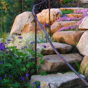 Stone Stairs & Forged Handrail
