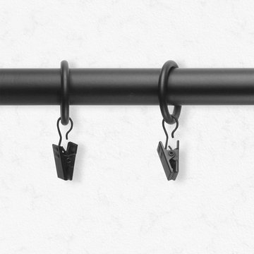 Essential Black Clip Ring (100% Steel) - Drapery Hardware & Accessories