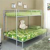 Walker Edison Twin Over Double Bunk Bed in Silver