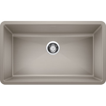 Blanco 441297 18.8"x32" Granite Single Undermount Kitchen Sink, Truffle