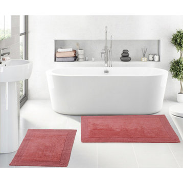 Luxury Collection Reversible Bath Rug Set, 2 Piece Set, Coral