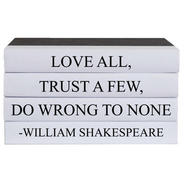 Do Wrong To None Quote Book Stack, S/4