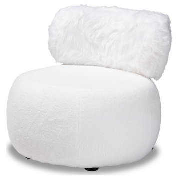 Susie Contemporary White Upholstered Accent Chair