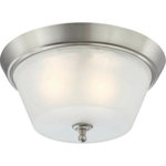 Nuvo Lighting - Nuvo Lighting 60/4153 Surrey - Three Light Dome Flush Mount - Shade Included.Surrey Three Light Dome Flush Mount Brushed Nickel Frosted Glass *UL Approved: YES *Energy Star Qualified: n/a  *ADA Certified: n/a  *Number of Lights: Lamp: 3-*Wattage:60w A19 Medium Base bulb(s) *Bulb Included:No *Bulb Type:A19 Medium Base *Finish Type:Brushed Nickel