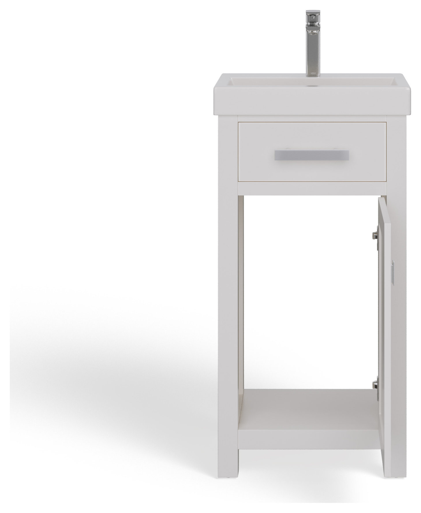 Mia Bathroom Vanity, White, 18", Single Sink