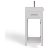 Mia Bathroom Vanity, White, 18", Single Sink