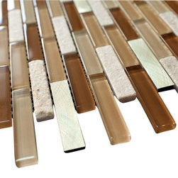 Green Caramel Aliminum Stone Glass Mosaic Tile for Bathroom and Kitchen Walls Ki - Home Accessories & Decor