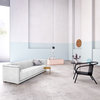 Hudson 8' Box Weave Linen Sofa, Blanc