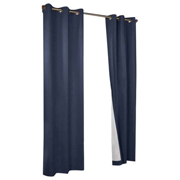 Thermalogic Weather Cotton Fabric Grommet Top Window Panel Pair Navy