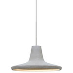 Besa Lighting - Besa Lighting 1XT-MODUSNA-LED-SN Modus - One Light Pendant with Flat Canopy - Our classically RLM-shaped Modus natural mini pendant is equipped with a cement-based shade, while concealing a focused light source for effective task lighting. Produced from natural elements and industrially inspired, this pendant offers a look that will easily merge into the recent urban decorating trend. The 12V cord pendant fixture is equipped with a 10' braided coaxial cord with teflon jacket and a low profile flat monopoint canopy. These stylish and functional luminaries are offered in a beautiful brushed Bronze finish.  Canopy Included: TRUE  Shade Included: TRUE  Cord Length: 120.00  Canopy Diameter: 5 x 5 x 0Modus One Light Pendant with Flat Canopy Natural ShadeUL: Suitable for damp locations, *Energy Star Qualified: n/a  *ADA Certified: n/a  *Number of Lights: Lamp: 1-*Wattage:35w MR16 Halogen bulb(s) *Bulb Included:Yes *Bulb Type:MR16 Halogen *Finish Type:Bronze