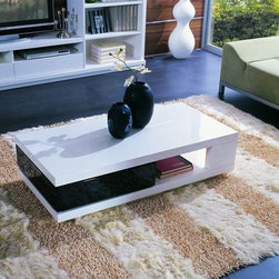 5010C - MODERN WHITE AND BLACK COFFEE TABLE - Coffee Tables