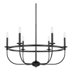 Capital Lighting Rylann 6 Light Chandelier, Matte Black