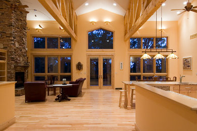 Example of a mountain style living room design in Other