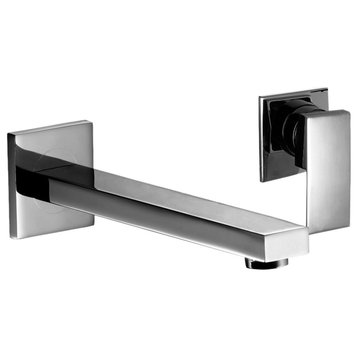 Chrome Single Handle Linear Wall Mount Lavatory Faucet with 7.5" Linear Spout