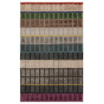 Jaipur Living - Tapetto Handmade Striped Multicolor Area Rug 9'X12' - The sleek and angular Iconic collection infuses interiors with bold colorways and modern style. A playful geometric motif and multicolor colorway come together to form the quirky Tapetto rug. Hand tufted of viscose and New Zealand wool, this fresh accent boasts cut and looped pile for added texture and dimension.