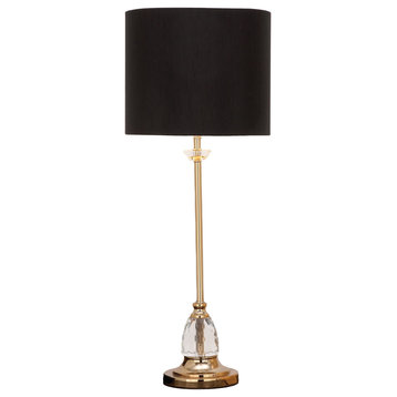 Urban Designs Lynette Crystal and Brass Buffet Console Table Lamp