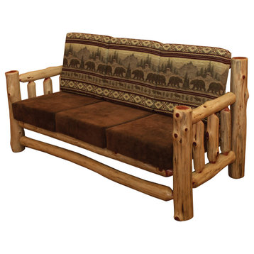 Red Cedar Log Santa Fe Couch, Bear Run and Palomino Tobacco