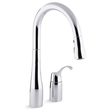 Kohler Simplice Kitchen Faucet w/ 16-1/8" Pull-Down Swing Spout, Polished Chrome