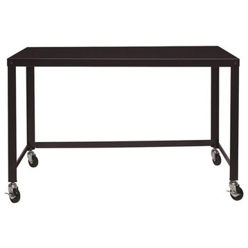 Hirsh Ready-to-assemble 48-inch Wide Mobile Metal Desk Black