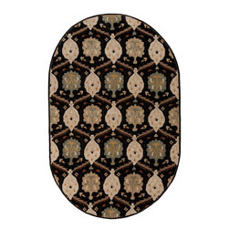 Caesar Foliar Pattern Oval Rug - Area Rugs