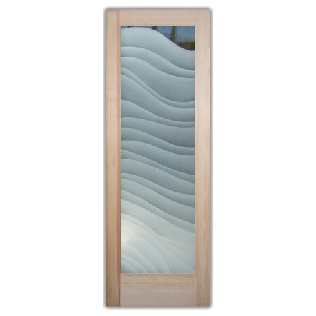 Front Doors - Dreamy Waves Frosted Glass Design - 30" x 80" - CUSTOMIZE ANY...