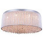 Elegant Lighting - Influx 14-Light Flush Mount, Chrome With Clear Royal Cut Crystal - This ring of celestial light will leave an impression of dynamic resonance in your bedroom dining room or entryway with the Influx collection of flush-mount fixtures. Multifaceted royal-cut crystal beads dance within a glistening chrome silhouette of metallic twists. Be swept you off your feet by this contemporary lighting fixture that inspires a glow of brilliant breathtaking wonder.&nbsp